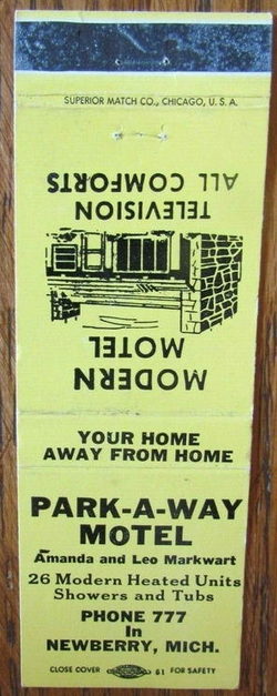 Park-A-Way Motel - Matchbook (newer photo)